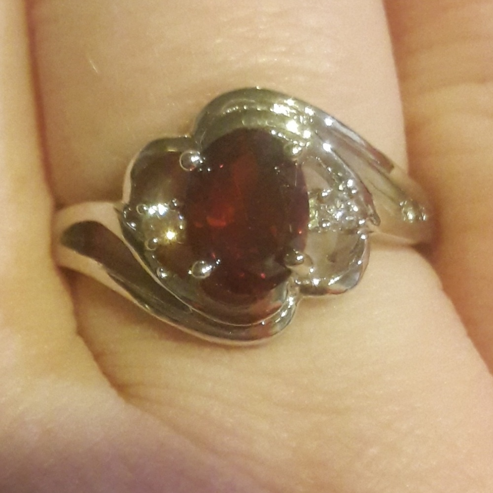 925 sterling silver red ruby ring